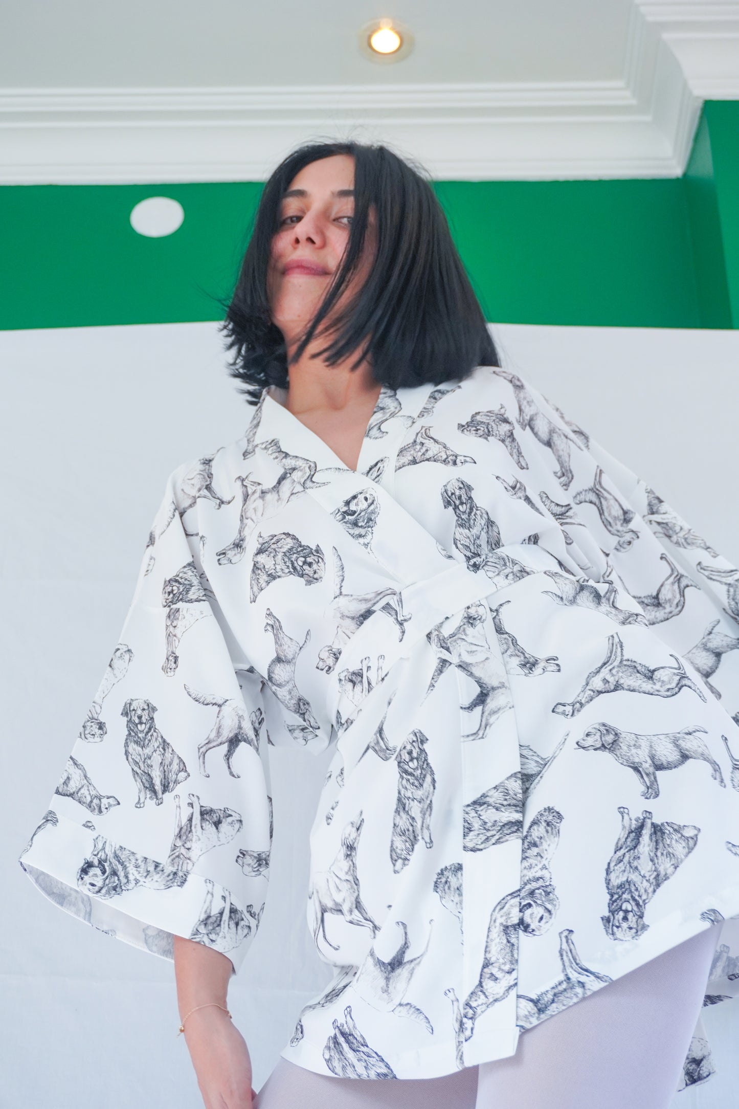 Who Let The Dogs Off? – Köpek Desenli Kimono Ceket