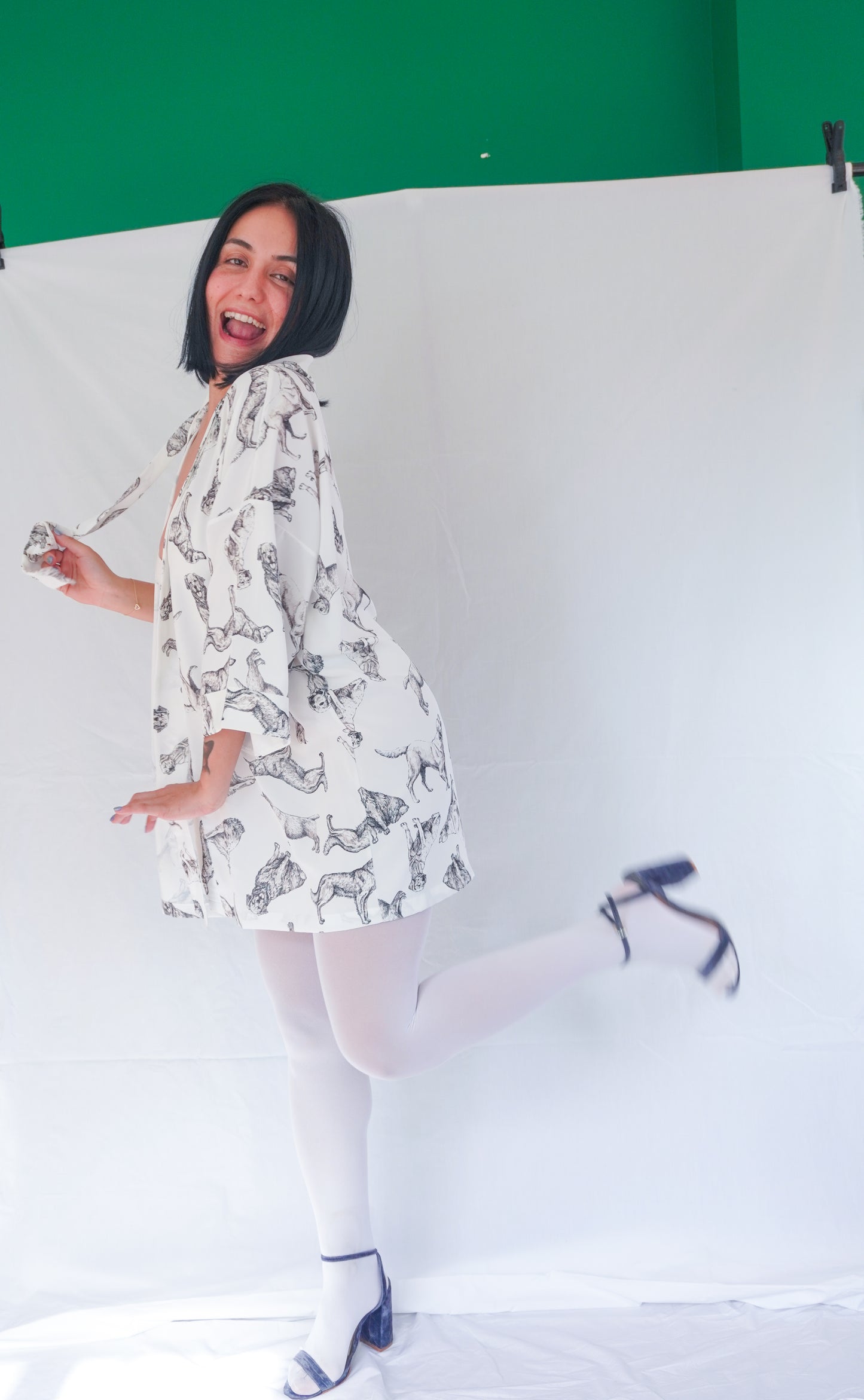 Who Let The Dogs Off? – Köpek Desenli Kimono Ceket