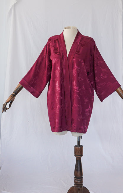 Selene – Bordo Saten Kimono