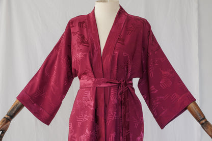 Selene – Bordo Saten Kimono