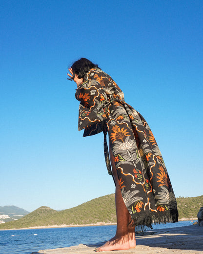 Botanik Keten Uzun Püsküllü Kimono