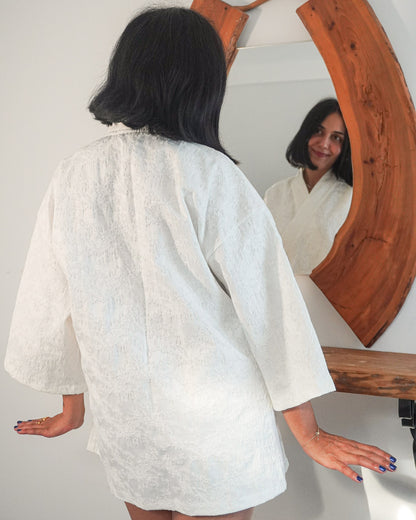 "Alba" Unisex Beyaz Kimono (Elbise)