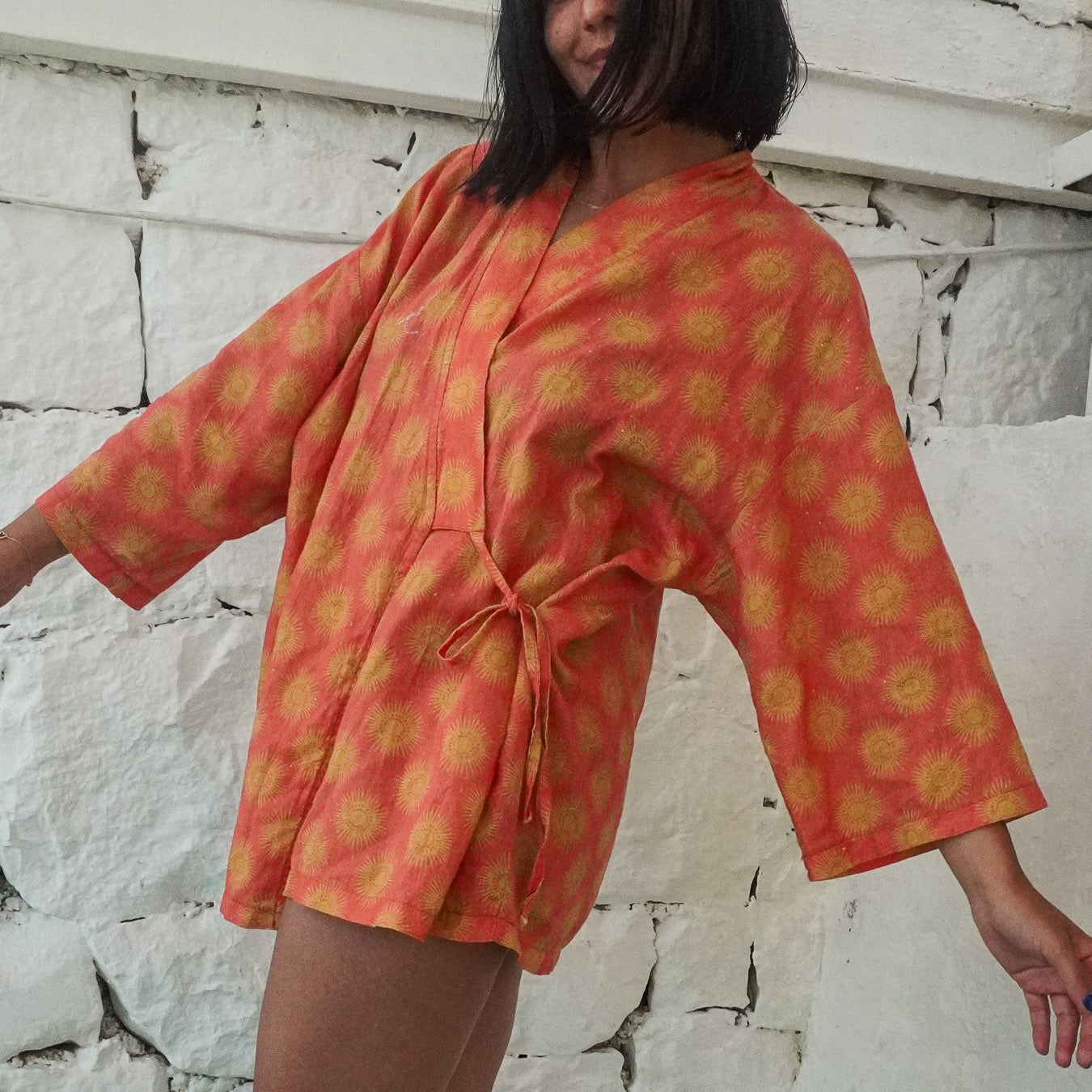 "Solis" Unisex Güneş Desenli Kimono (Elbise)