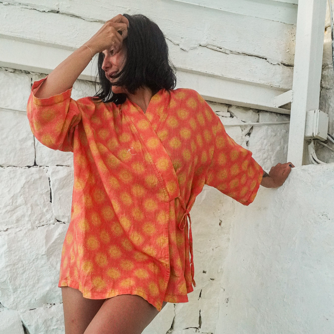 "Solis" Unisex Güneş Desenli Kimono (Elbise)