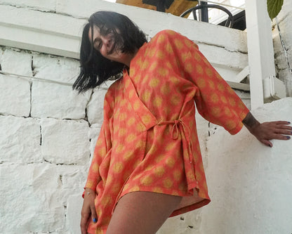 "Solis" Unisex Güneş Desenli Kimono (Elbise)