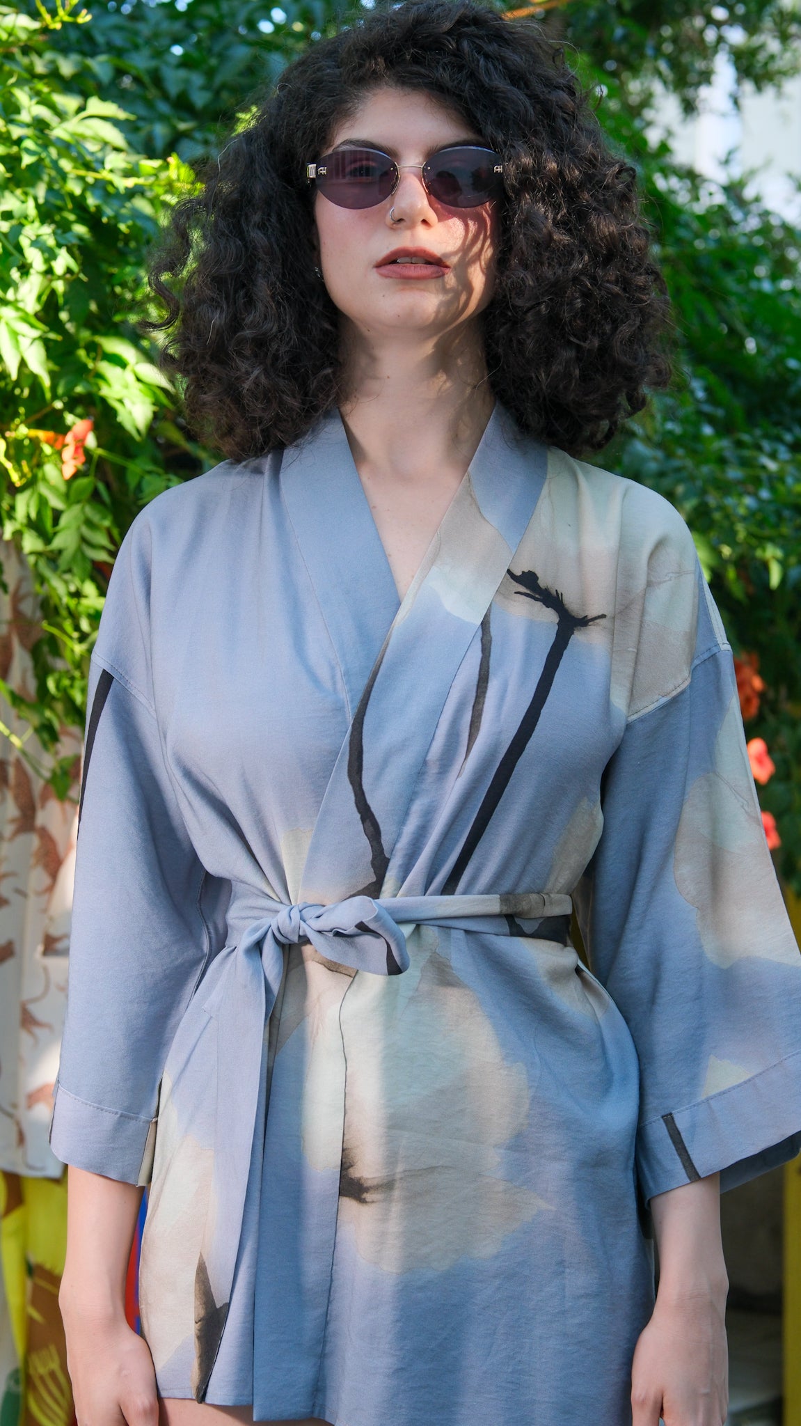 Cloud Nine Kimono – Mavi  Desenli Oversize