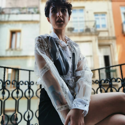Midnight Manifesto – Siyah Beyaz Oversize Kadın Gömlek