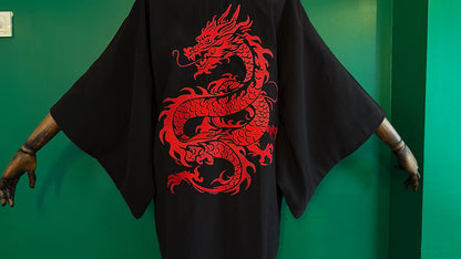 Akira – Dragon Nakışlı Siyah Kimono