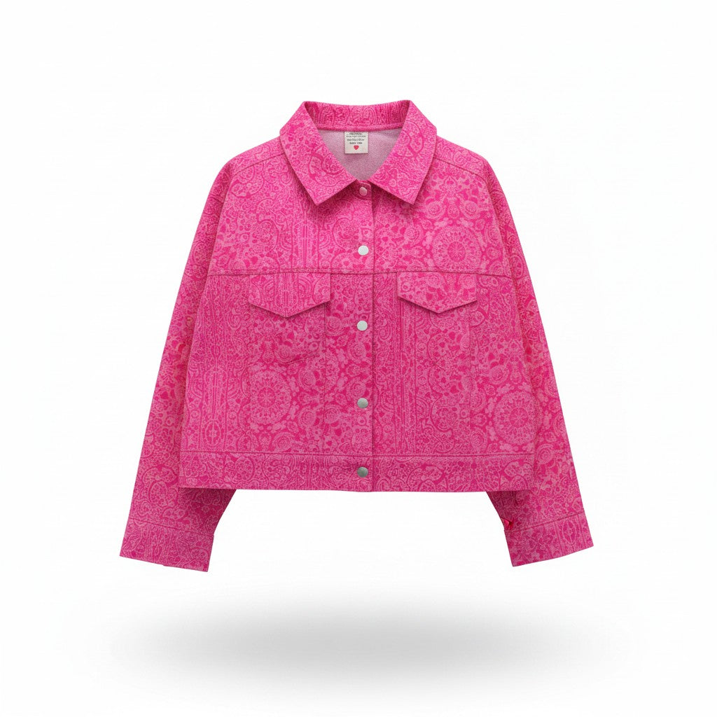 Lola – Hot Pink Canvas Ceket