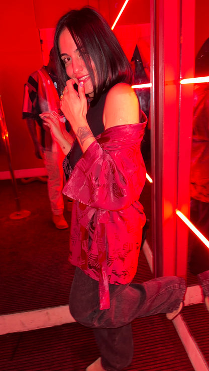 Selene – Bordo Saten Kimono